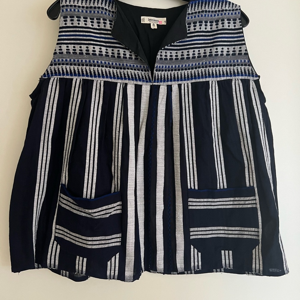 Lemlem Black and White Striped Top